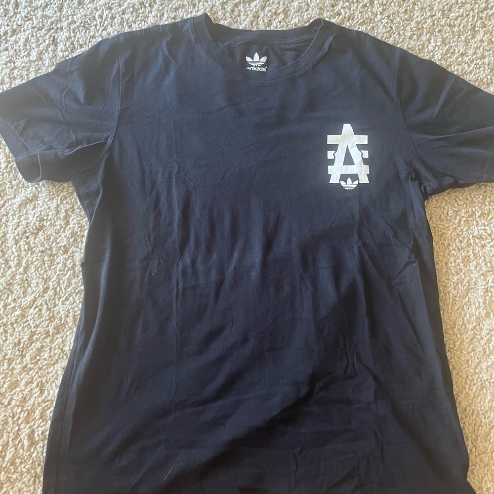 Adidas Men's Black Tee with White Logo